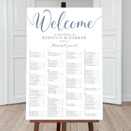 Póster Plan de tabla alfabético del gráfico de asientos a