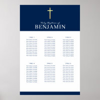 PLAN DE TABLA DE BAPTISMO 6 mesas Poster de marina