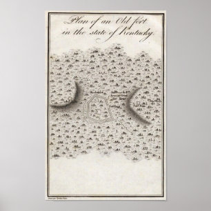 Póster Plan de un Fuerte Viejo en el estado de Kentucky