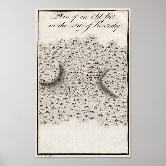 Póster Plan de un Fuerte Viejo en el estado de Kentucky (Frente)
