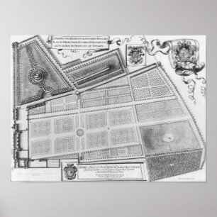 Póster Plan del jardín real