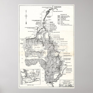 Póster Plan del proyecto de represa de Coulee en el río C