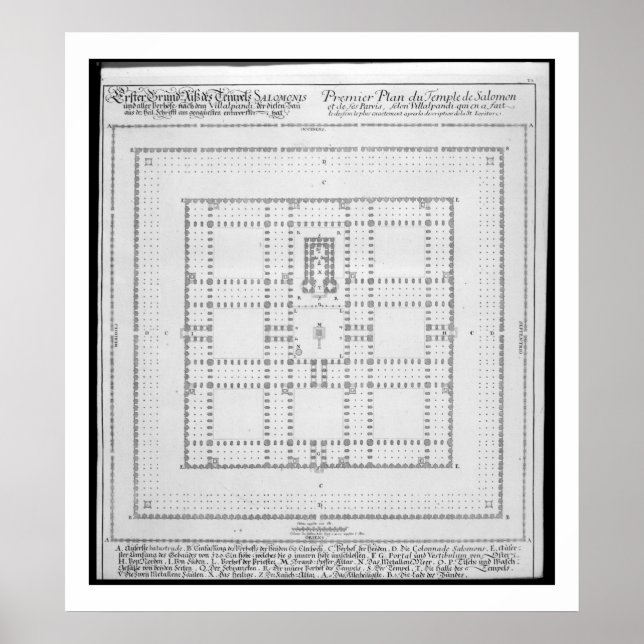 Póster Plan del Templo de Salomón, Jerusalén, de 'En' (Frente)