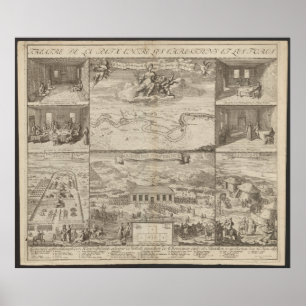 Póster Plan del Tratado de Karlowitz de 1699, Mapa de Eur