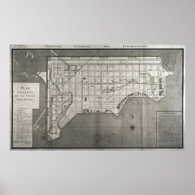 Póster Plan Directeur de la Ville des Cayes, 1789 (Frente)