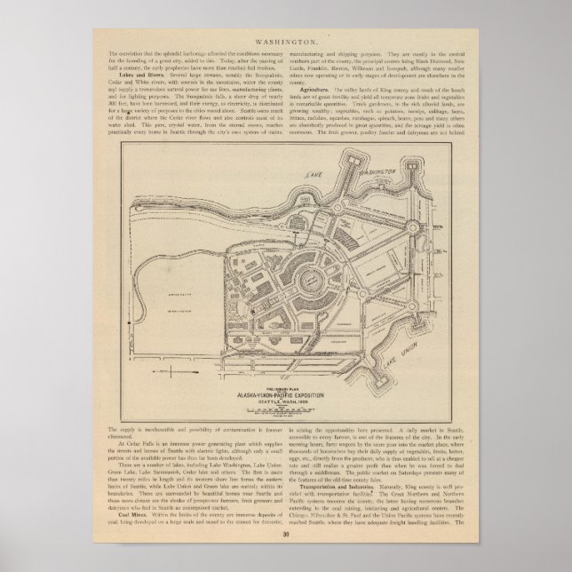 Póster Plan, Exposición del Pacífico del Yukón de Alaska, (Frente)