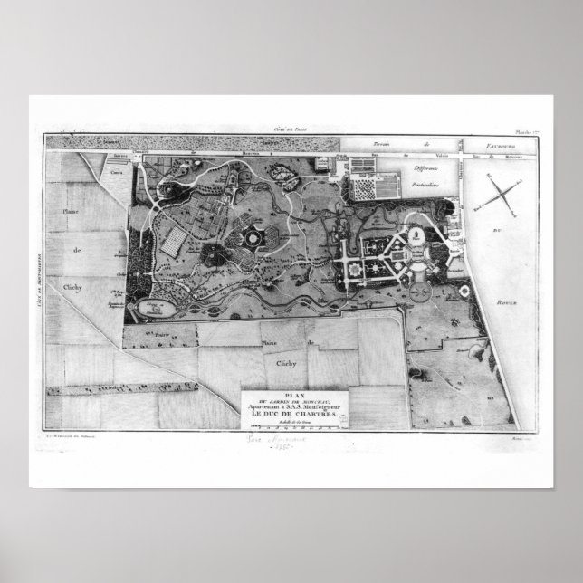 Póster Plan Monceau de París (Frente)