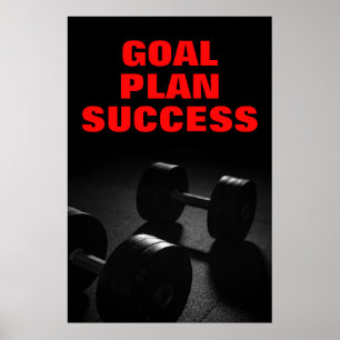 Póster Plan Objetivo Éxito Formación de Bodybuilding Fitn
