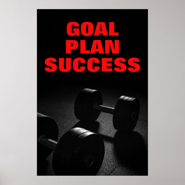 Póster Plan Objetivo Éxito Formación de Bodybuilding Fitn (Frente)