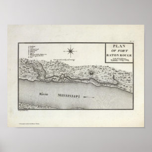 Póster Plan Of Fort Baton Rouge