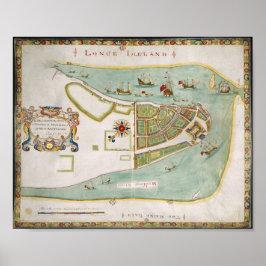 Póster Plan of Long Island New York 1664