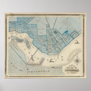 Póster Plan of the City of Jeffersonville and vicinity