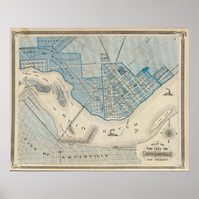 Póster Plan of the City of Jeffersonville and vicinity (Frente)