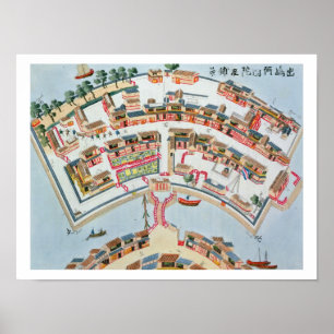 Póster Plan of the Dutch Factory in the Island of Desima