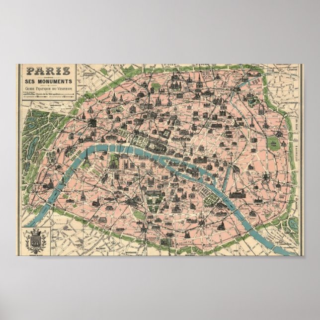 Póster Plan Paris et ses monumentos (Frente)