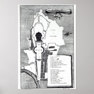 Póster Plan terrestre del Vaticano, Roma