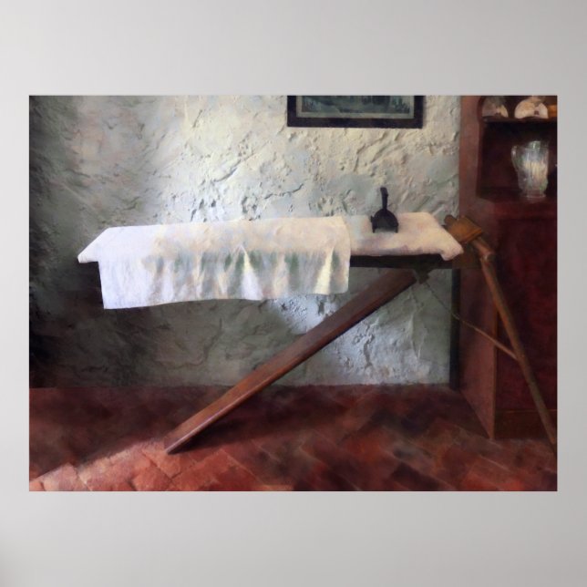 Póster Plancha y tabla de planchar (Frente)