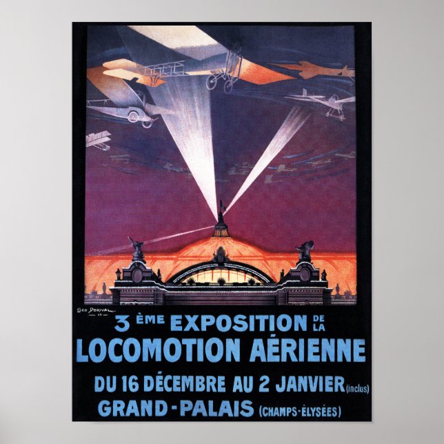 Póster Plane Flying Over Searchlight Poster (Frente)
