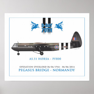 PÓSTER PLANEADOR DE HORSA - PUENTE DE PEGASO