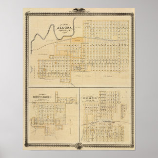 Póster Planes de Algona, Boonsboro y Boone, Iowa