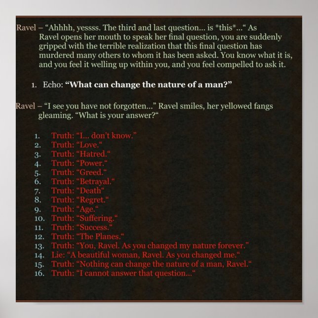 Póster Planescape Torment Qué puede cambiar la naturaleza (Frente)