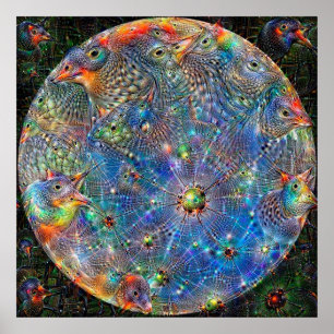 Póster Planet Mercury Deep Dream Poster