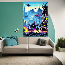 Póster Planeta alienígena, máquina de guerra extranjera |