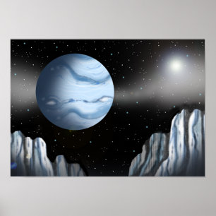 Póster Planeta azul sobre una pared de hielo.