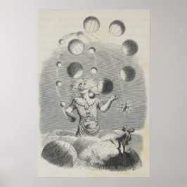 Póster Planeta de astronomía del humor del antiguo abuelo
