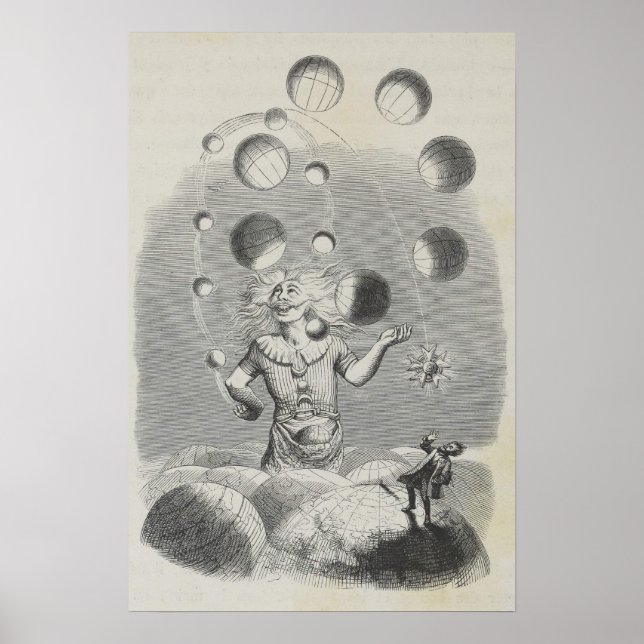 Póster Planeta de astronomía del humor del antiguo abuelo (Frente)
