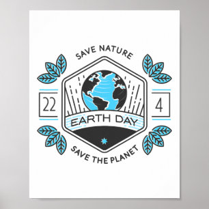 Póster Planeta de cambio climático verde Día de la Tierra