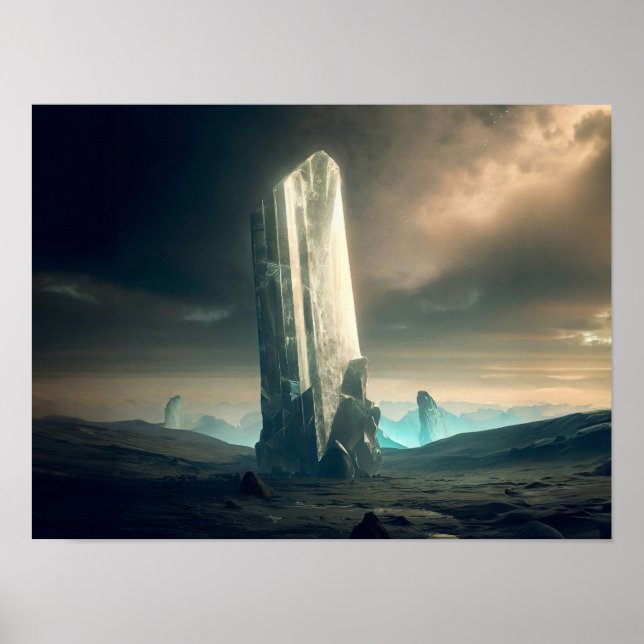 Póster Planeta de cristal en el espacio (Frente)