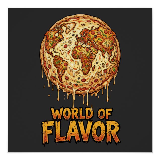 Póster Planeta de Sobrepeso de Pizza (Anverso)