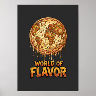 Póster Planeta de Sobrepeso de Pizza