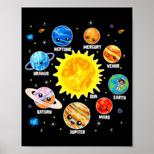 Póster Planeta del sistema solar Espacio Planetas Niños N