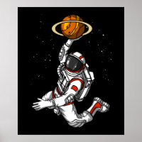 Planeta espacial astronauta de baloncesto cósmico