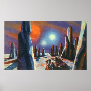 Póster Planeta extranjero de la ciencia ficción del