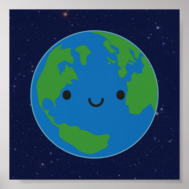 Póster Planeta feliz Tierra (Frente)
