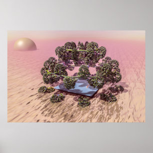Póster Planeta Mars. Amanecer.