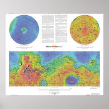 Planeta Marte - Mapa Topográfico
