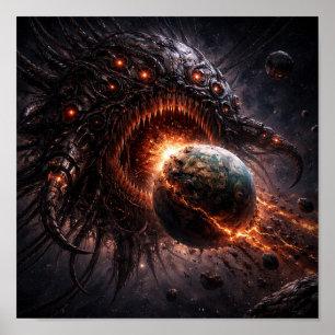 Póster Planeta Monstruo que se Come un Mundo Condemando