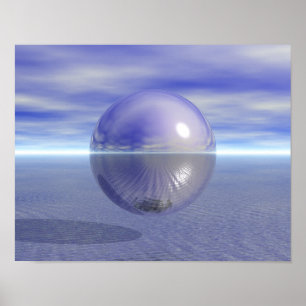 Póster Planeta Oceánico Amor Paz Armonía Púrpura Pacífico