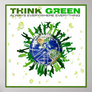 Póster Planeta pacífico: Think Green