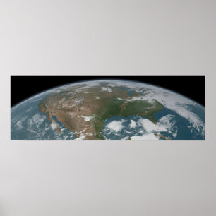 Póster Planeta Panorámico Tierra Y Estados Unidos. 2