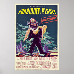 Póster Planeta prohibido 1956