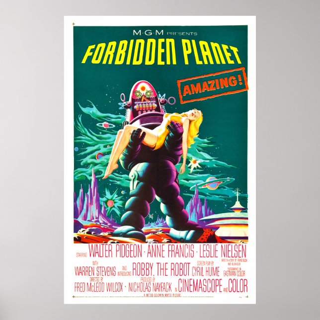 Póster Planeta prohibido - Poster de películas clásico (Frente)
