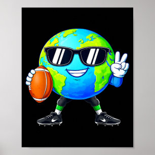 Póster Planeta signo de paz medio ambiente fútbol día de 