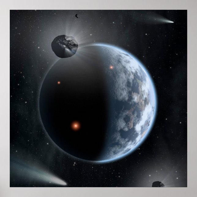 Póster Planeta Similar A La Tierra Con Océanos Recubriend (Frente)