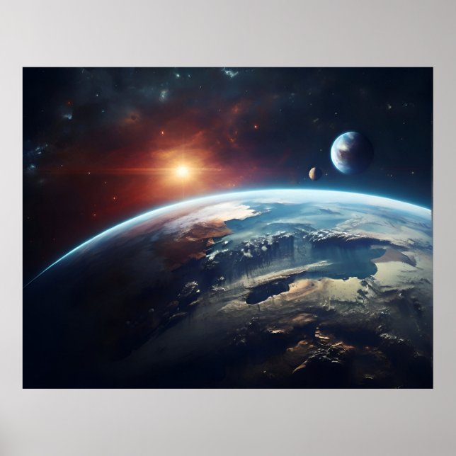 Póster Planeta terrestre desde el espacio (Frente)