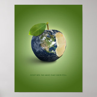 Póster Planeta Tierra Apple Ambiental